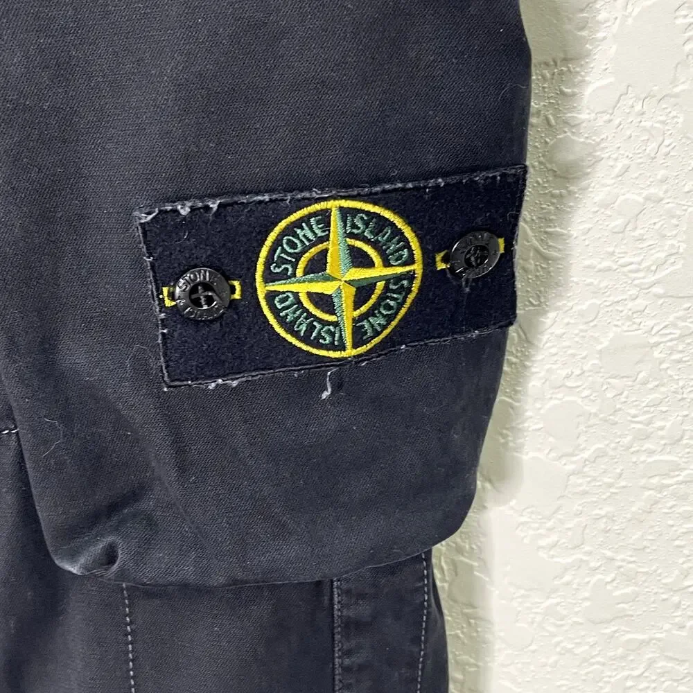 Stone Island Type SL Cargo Pants Mens W31 Black 7115315L1 Compass Patch